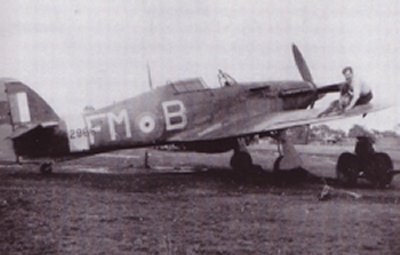 Stapme pictured here on the wing of a Hurricane